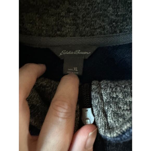 Eddie Bauer Men’s pullover 1/4 zip size xl navy - Picture 2 of 4